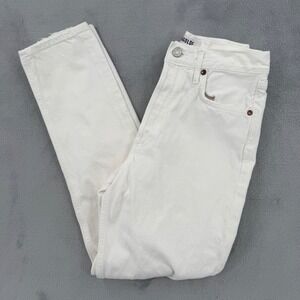 AGOLDE Los Angeles White‎ High Rise Distressed Straight Leg Jeans Size 24